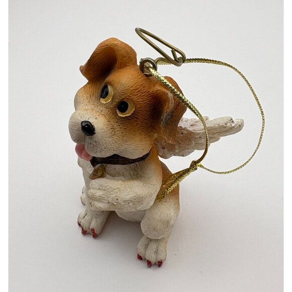 Vintage Angel Dog Christmas Tree Ornament Jack Russell Terrier Puppy Halo - Picture 7 of 8
